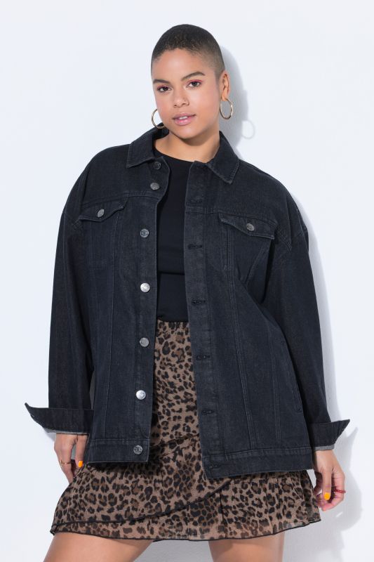 Embroidered Back Oversized Denim Jacket