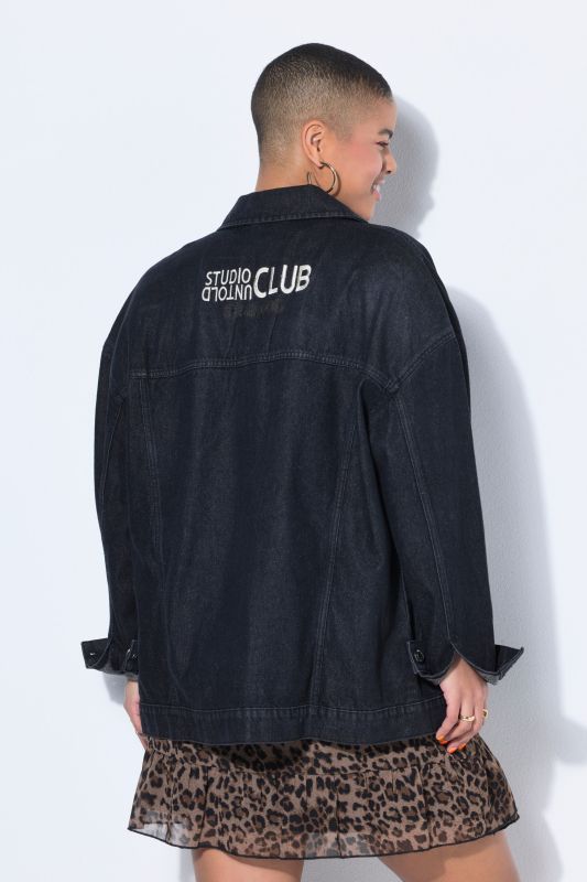 Embroidered Back Oversized Denim Jacket