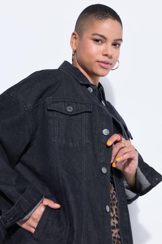 Embroidered Back Oversized Denim Jacket