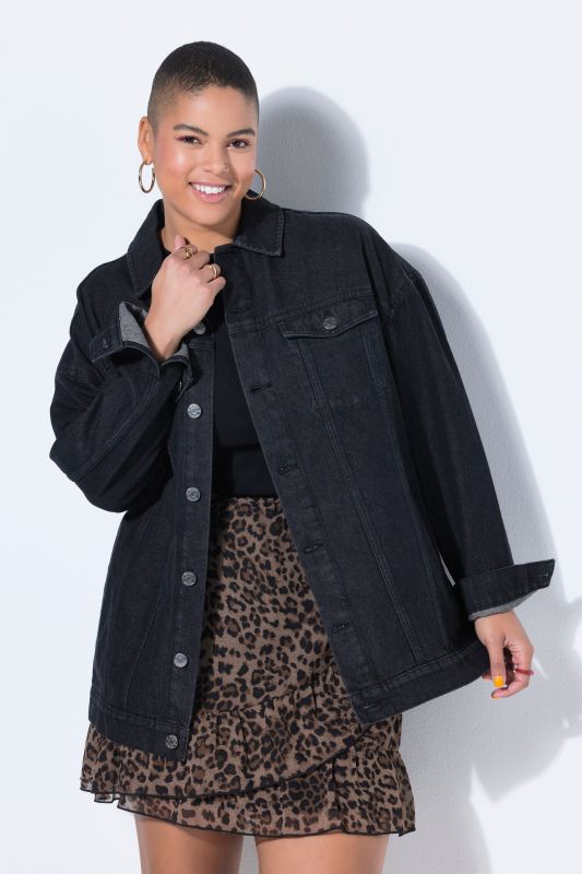 Embroidered Back Oversized Denim Jacket