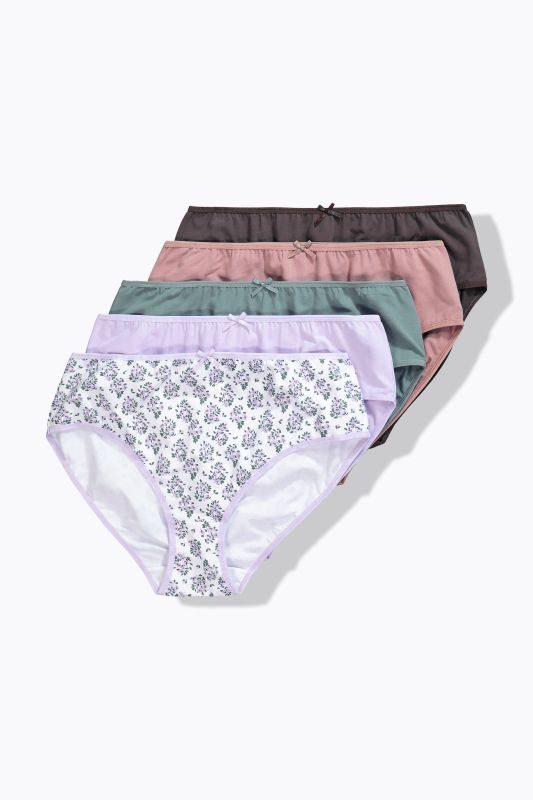 5 Pack of Midi Briefs- Floral