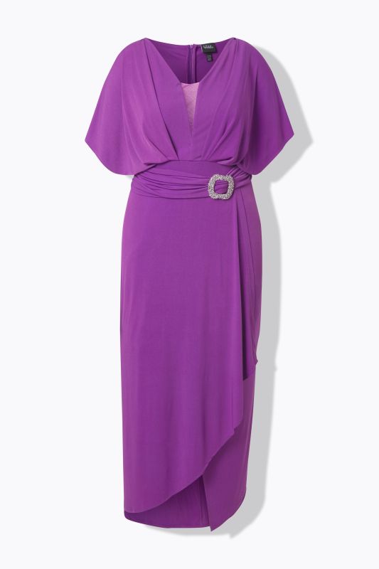 Draped Sleeve Wrap Look Gown