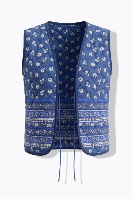 Mixed Print Quilted Vest