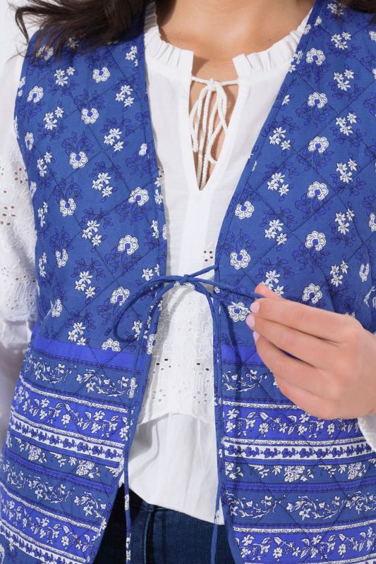 Mixed Print Quilted Vest