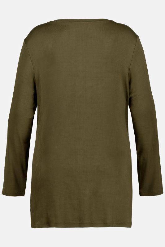 Vent Details A-line Fit Slinky Stretch Knit Top