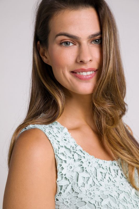 Lace 2 in 1 Look Round Neck Sleeveless Occasion Dress