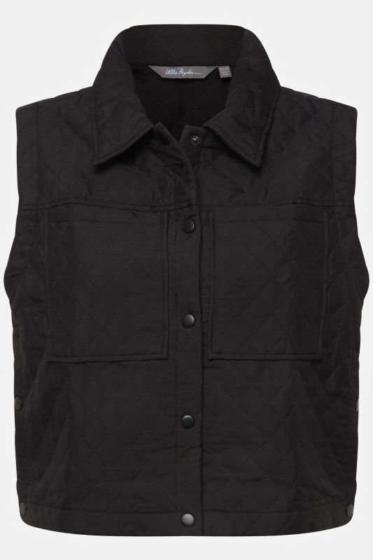 Quilted Snap Front Crop Vest