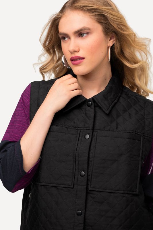 Quilted Snap Front Crop Vest