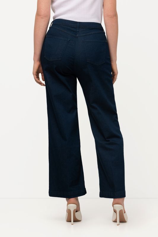 Dark Wash Wide Straight Leg Stretch Jeans