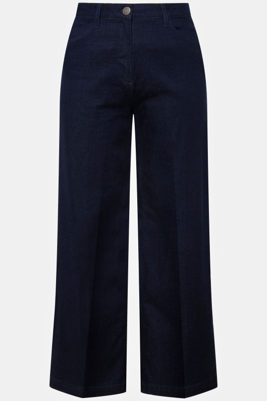 Dark Wash Wide Straight Leg Stretch Jeans