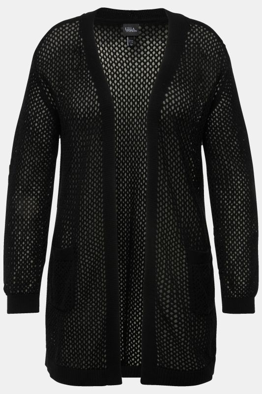 Long Sleeve Fishnet Crocheted Cardigan