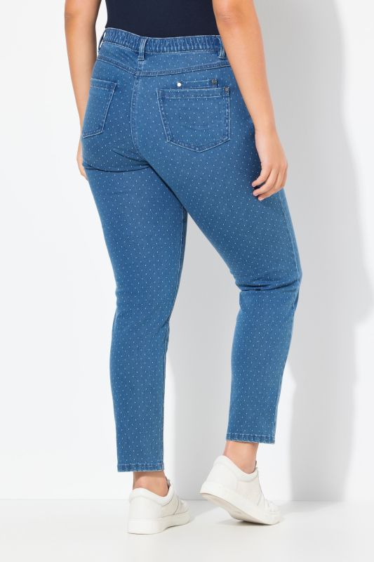 Дънки с принт на точки