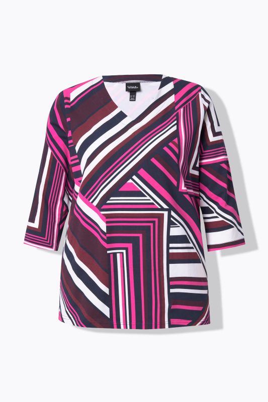 Mixed Stripe 3/4 Sleeve Tee