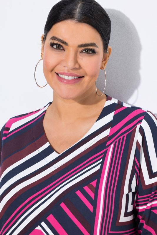 Mixed Stripe 3/4 Sleeve Tee