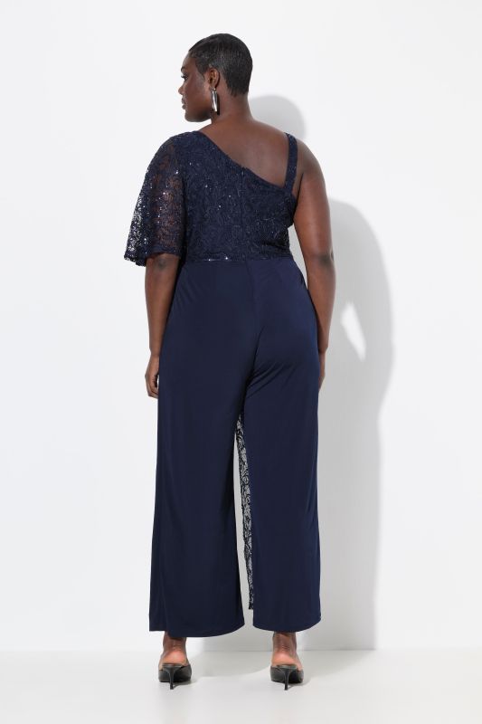 Asymmetric Lace Panel Jumpsuit