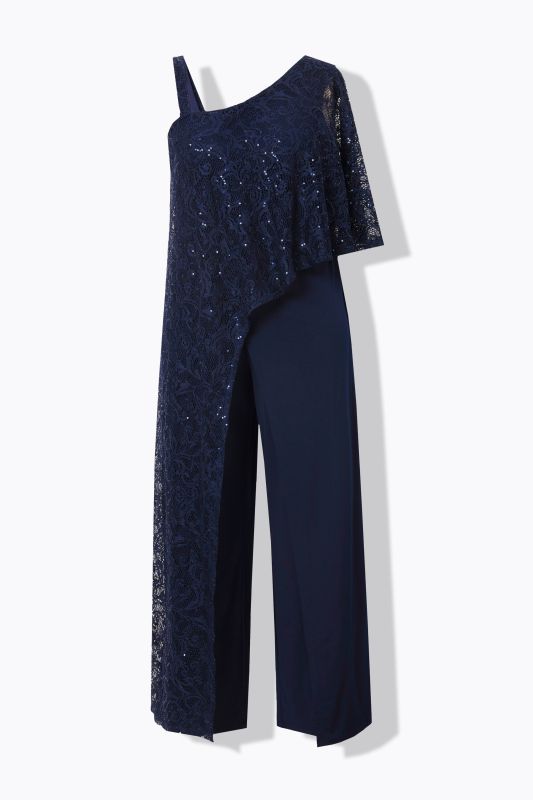 Asymmetric Lace Panel Jumpsuit