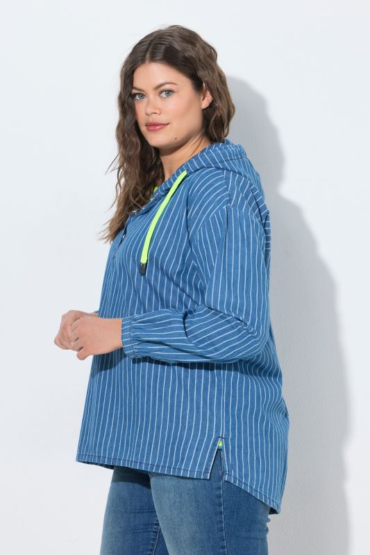 Striped Denim Hoodie