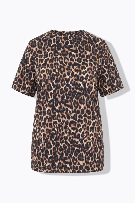 Leopard Print Short Sleeve Tunic Tee