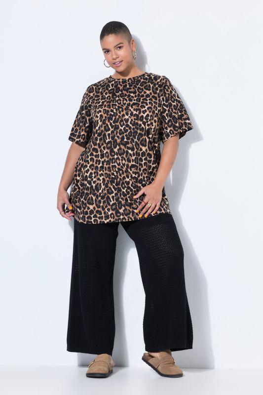 Leopard Print Short Sleeve Tunic Tee