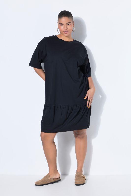 Flounce Panel Short Sleeve Jersey Dress
