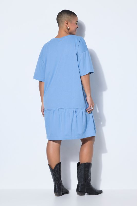 Flounce Panel Short Sleeve Jersey Dress