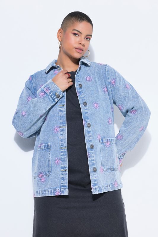 Яке дънково с бродерия на слънце