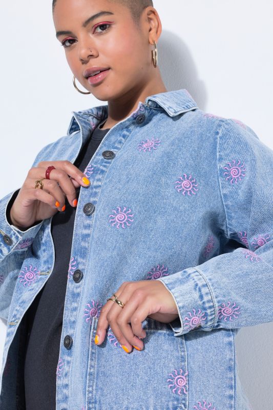 Яке дънково с бродерия на слънце