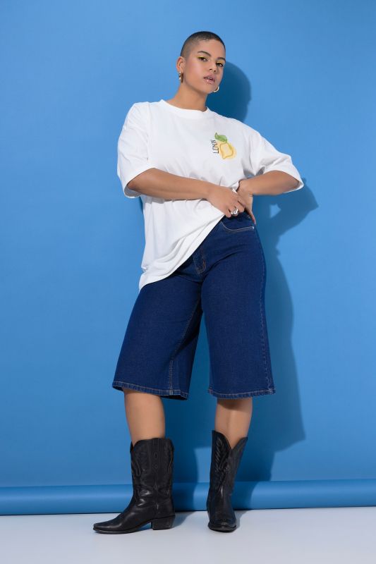 Long Stretch Fit Denim Shorts