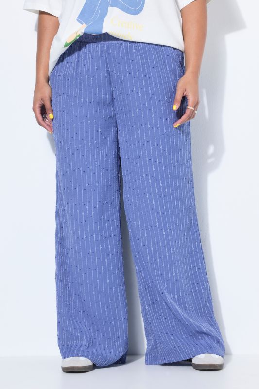 Sequined Pinstripe Elastic Waist Pants