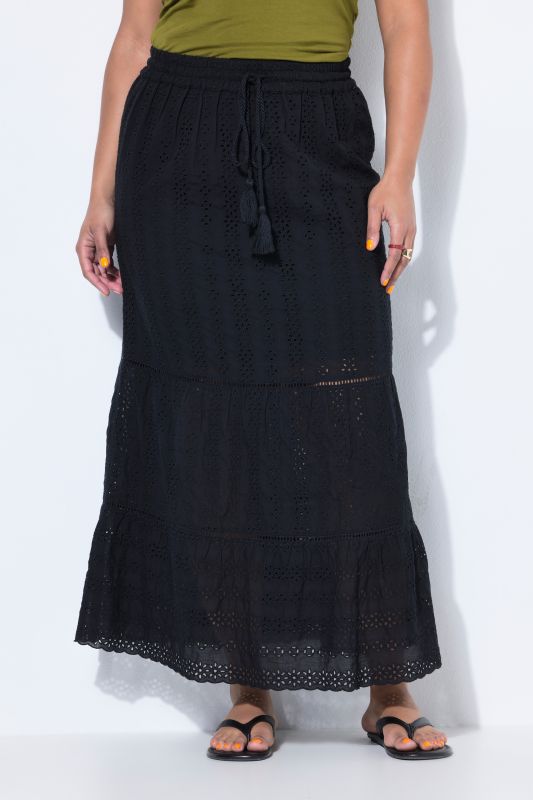 Floral Lace Elastic Waist Skirt