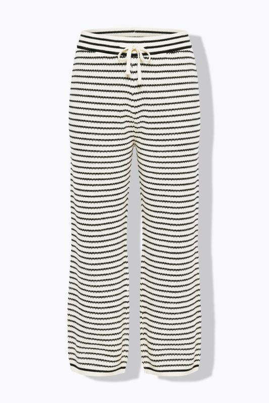 Striped Knit Elastic Waist Pants