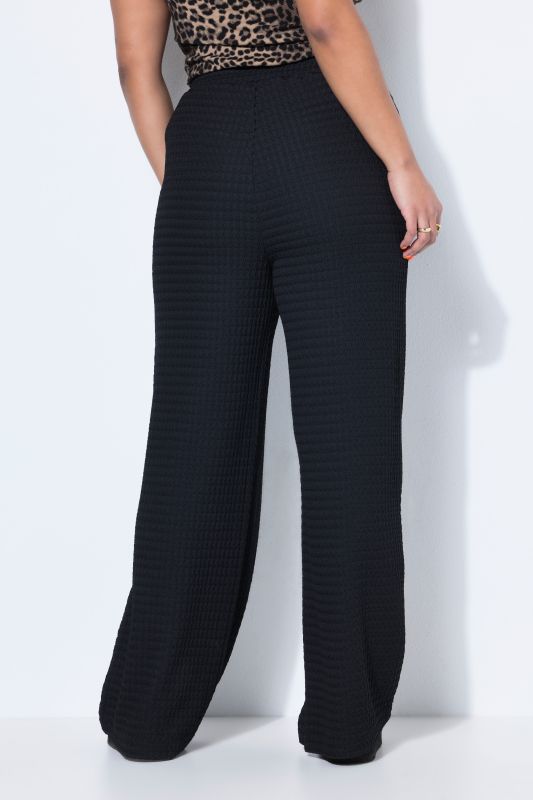 Waffle Texture Elastic Waist Pants