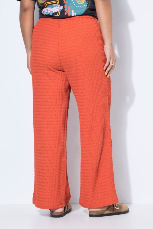 Waffle Texture Elastic Waist Pants