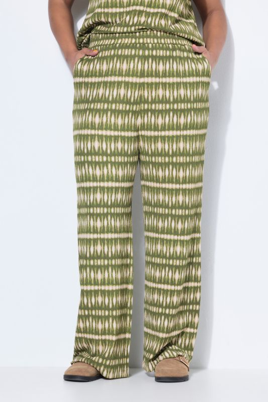 Batik Stripe Textured Elastic Waist Pants