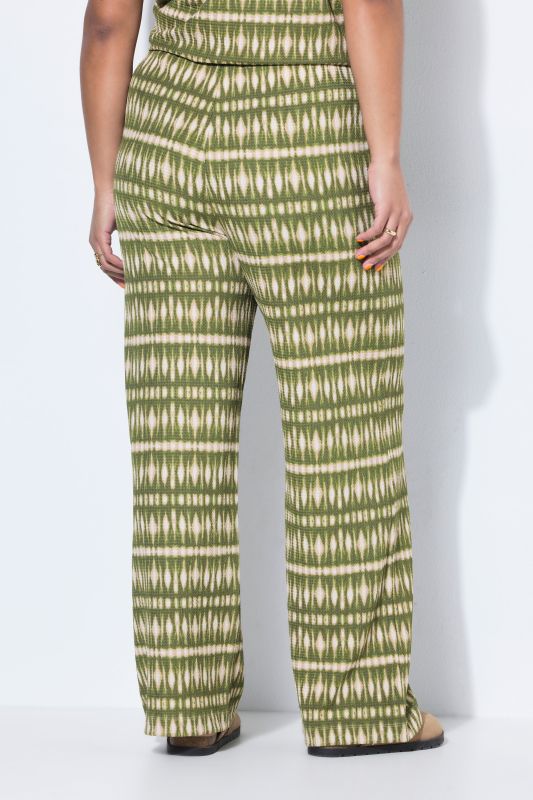 Batik Stripe Textured Elastic Waist Pants