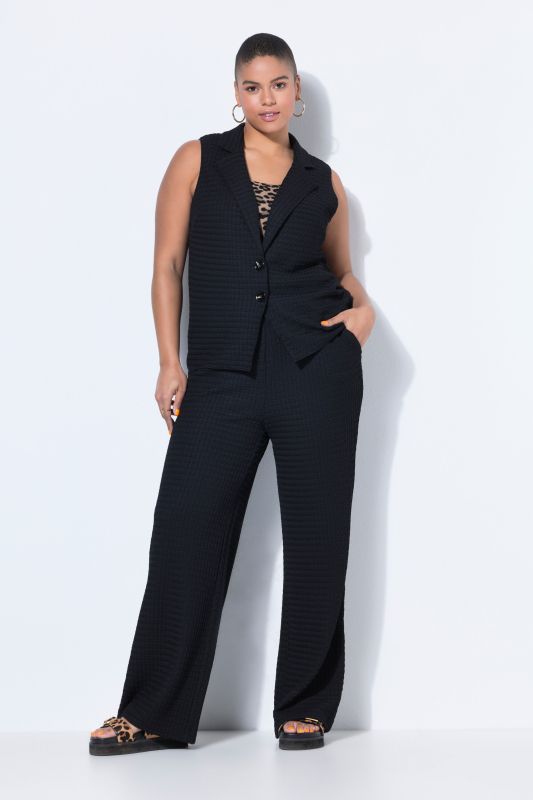 Waffle Texture  Sleeveless Blazer