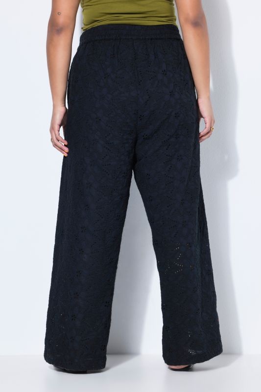 Floral Lace Elastic Waist Pants
