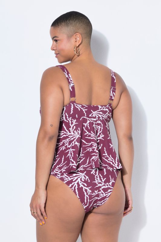 Tree Print Flared Tankini Top