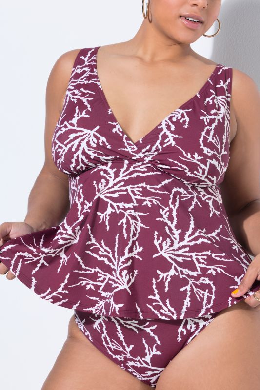 Tree Print Flared Tankini Top