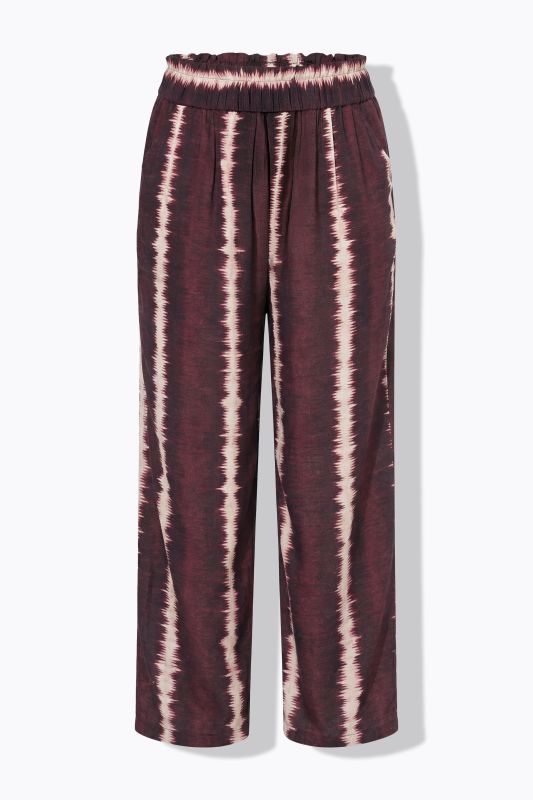 Batik Stripe Elastic Waist Palazzo Pants