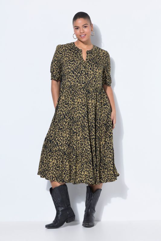 Leopard Print Short Sleeve Dress
