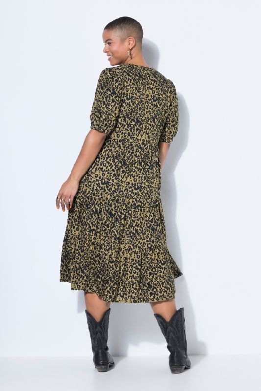 Leopard Print Short Sleeve Dress