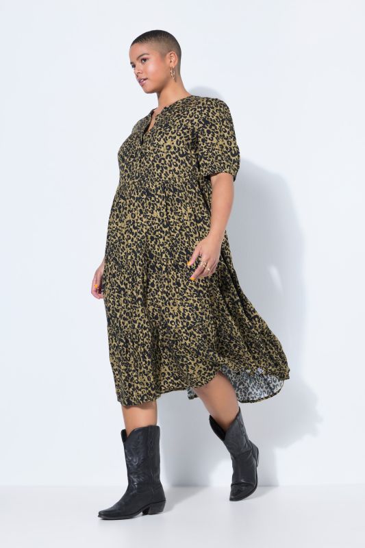 Leopard Print Short Sleeve Dress
