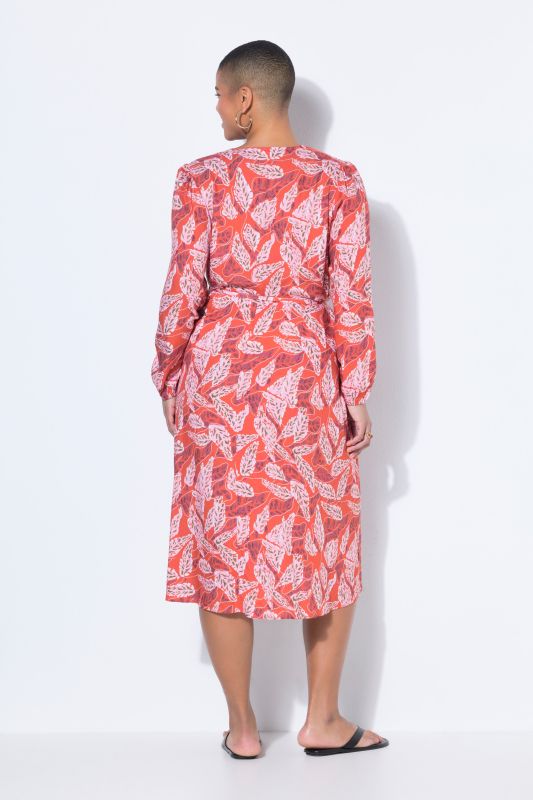 Leaf Print  Wrap Dress