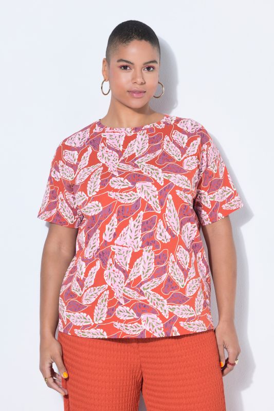 Leaf Print Short Sleeve Tee