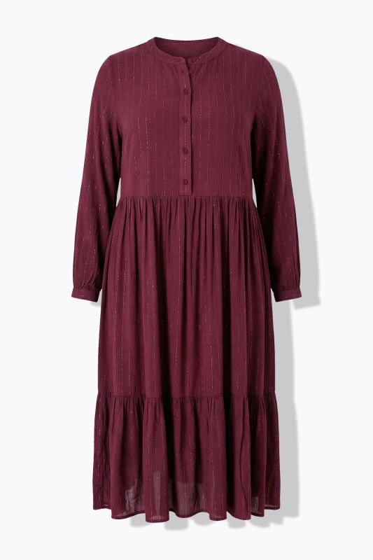 Glitter Stripe Chiffon Long Sleeve Dress