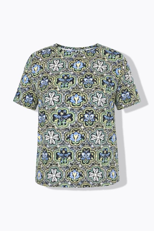 Floral Mosaic Print Short Sleeve Tee