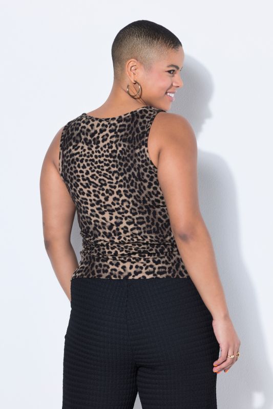 Leopard Print Ribbed Jersey Tank