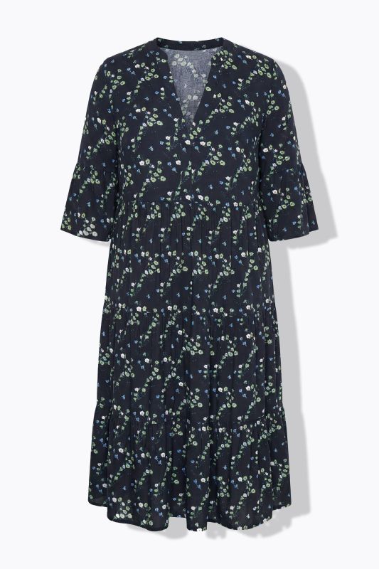 Floral Print 3/4 Sleeve Dress