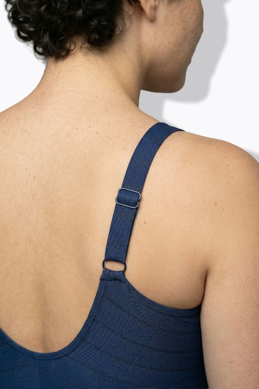 Striped Wrap Look Swimsuit